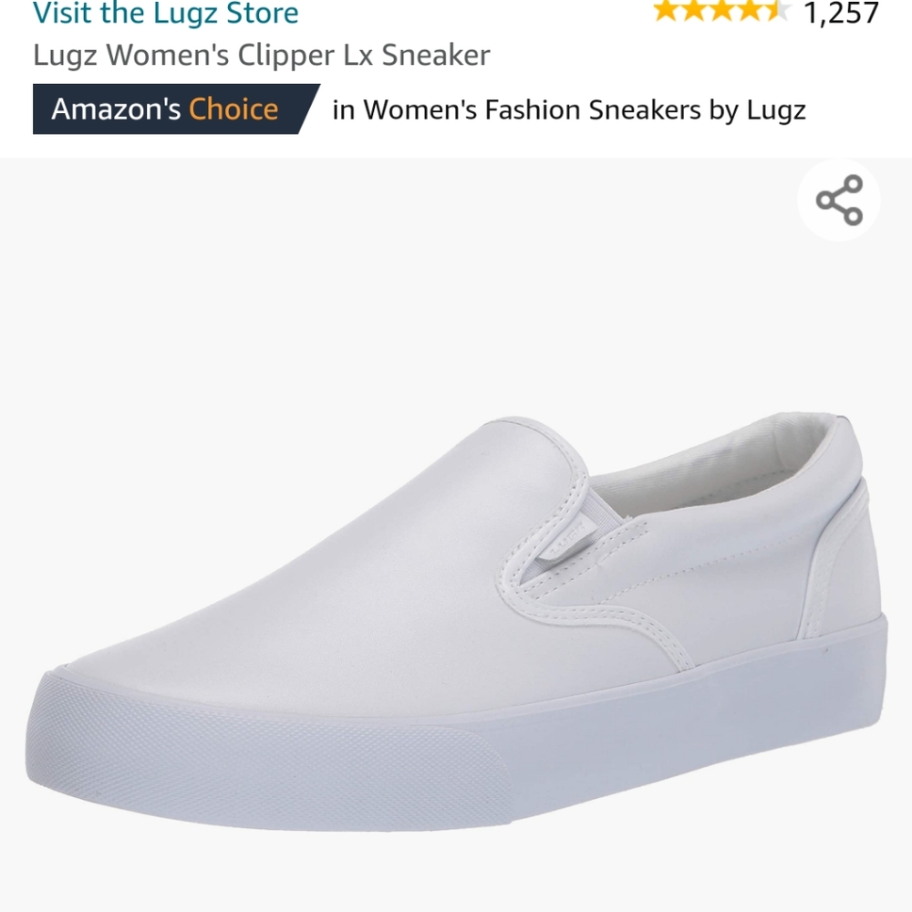 Lugz Woman's Clipper Lx Sneaker White, Size 10